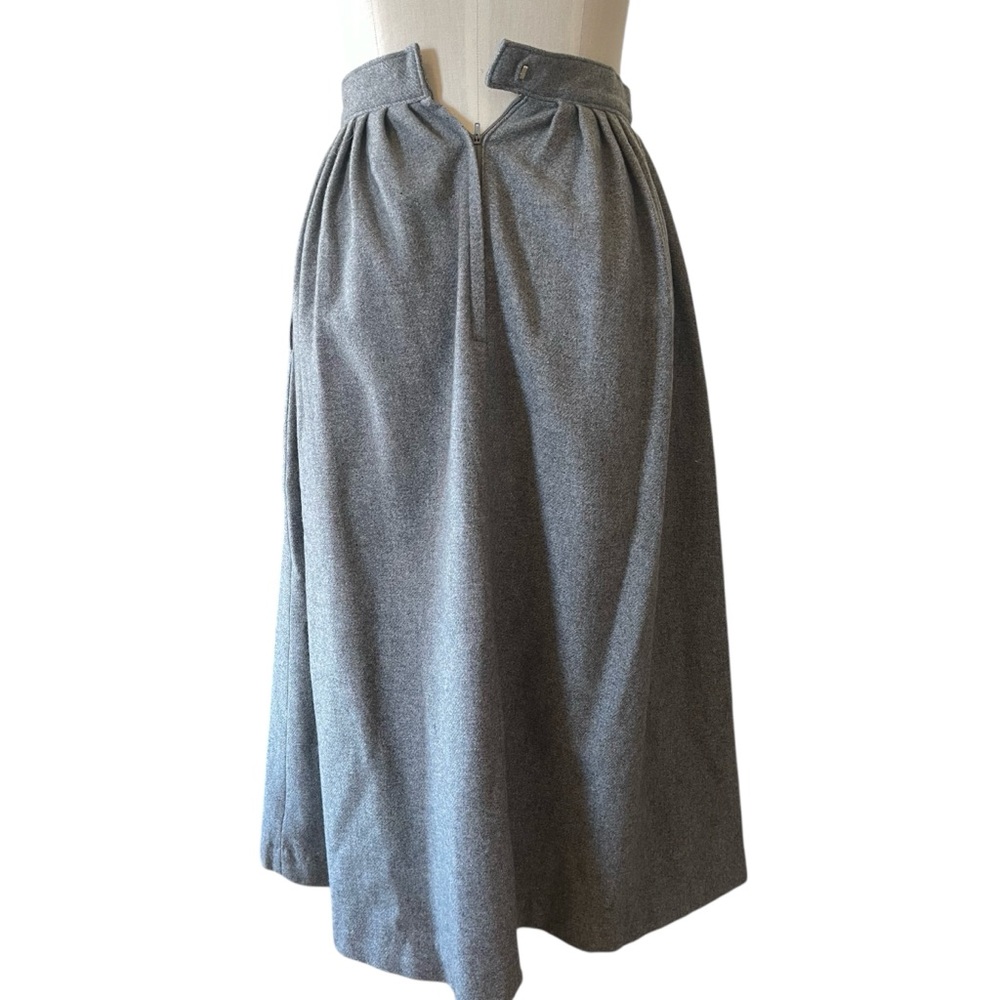 ❤️ VINTAGE Gray Wool Midi Skirt with Pockets - Picture 5 of 9